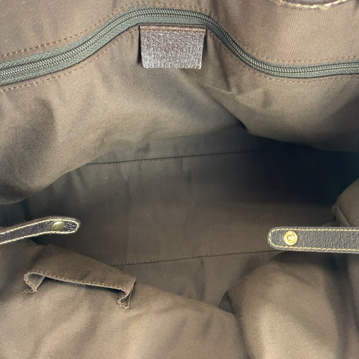 GUCCI Tote Bag 163805 GG canvas Beige Brown Gold Metal Tote Bag Shoulder Bag Sherry line Pretty Women Used Authentic