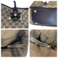 GUCCI Tote Bag 163805 GG canvas Beige Brown Gold Metal Tote Bag Shoulder Bag Sherry line Pretty Women Used Authentic