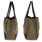 GUCCI Tote Bag 163805 GG canvas Beige Brown Gold Metal Tote Bag Shoulder Bag Sherry line Pretty Women Used Authentic
