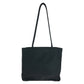 PRADA Tote Bag Nylon Black SilverMetal Tote Bag Shoulder Bag Test Triangle With logo Women Used Authentic