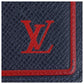 LOUIS VUITTON Long Wallet Purse M63434 leather Blue Marine Navy Red SilverMetal Long Wallet Purse Taiga Portefeuille Braza mens Used Authentic