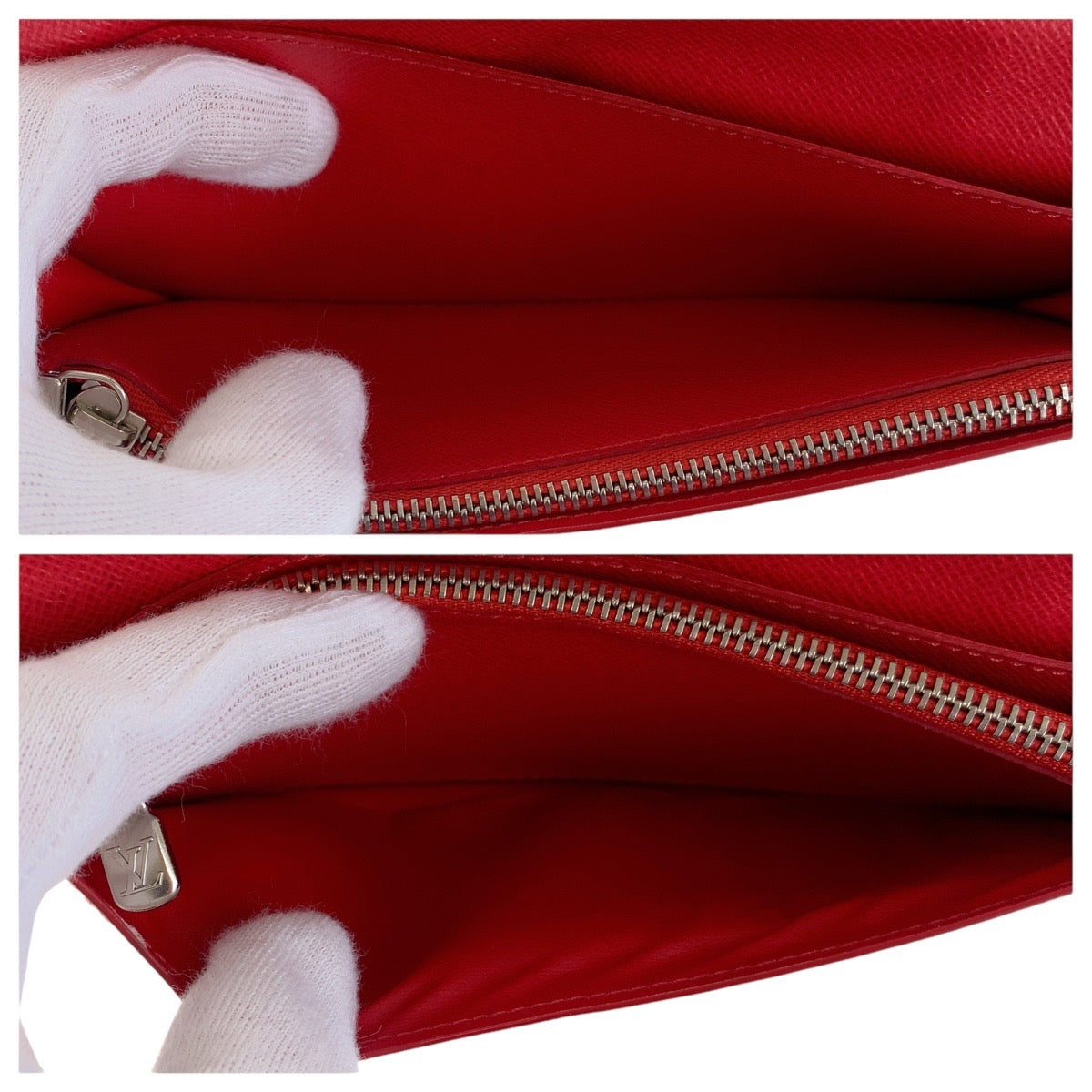 LOUIS VUITTON Long Wallet Purse M63434 leather Blue Marine Navy Red SilverMetal Long Wallet Purse Taiga Portefeuille Braza mens Used Authentic