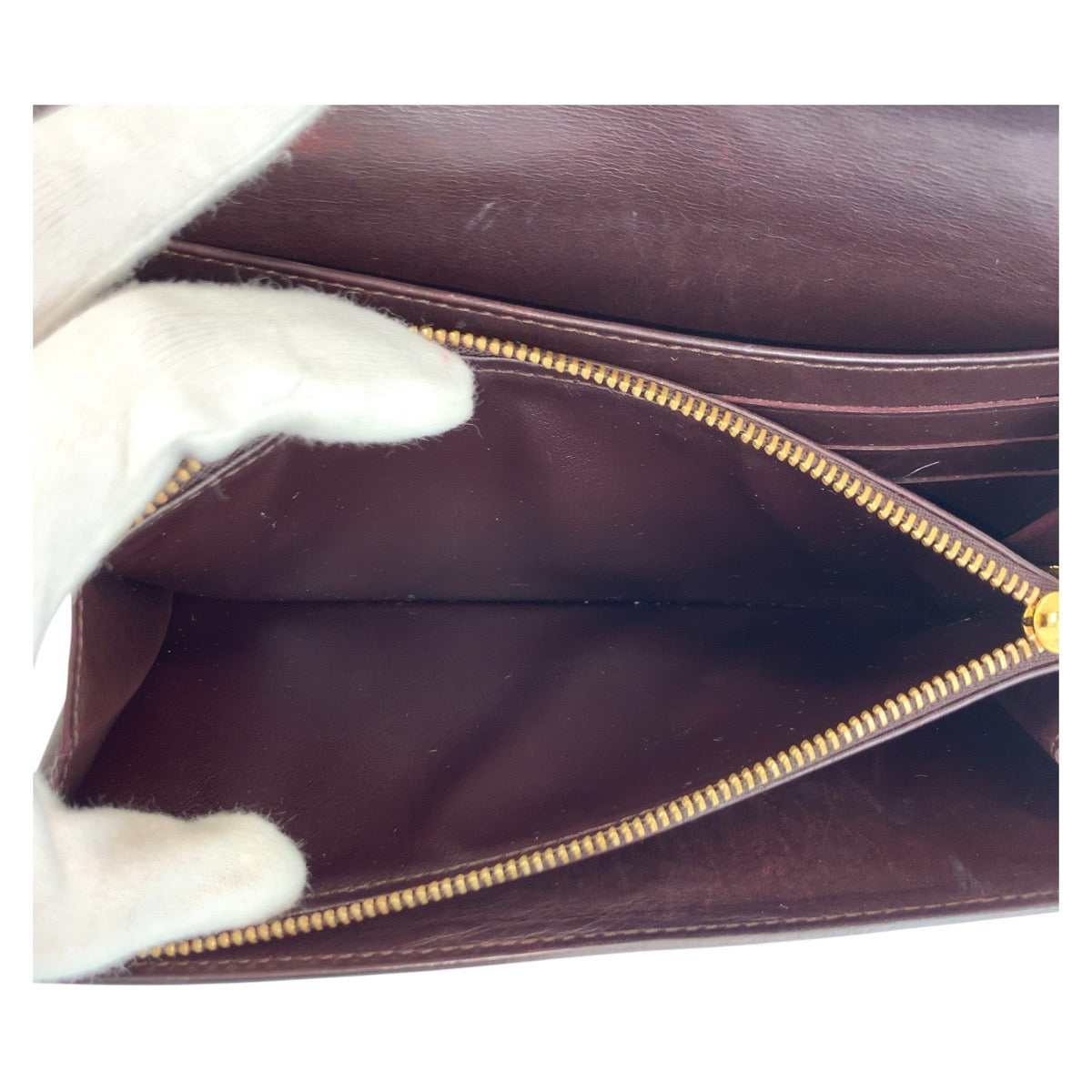 LOUIS VUITTON Long Wallet Purse M93524 Patent leather Amaranth Bordeaux Gold Metal Long Wallet Purse Vernis Portefeuille Sarah Women Used Authentic