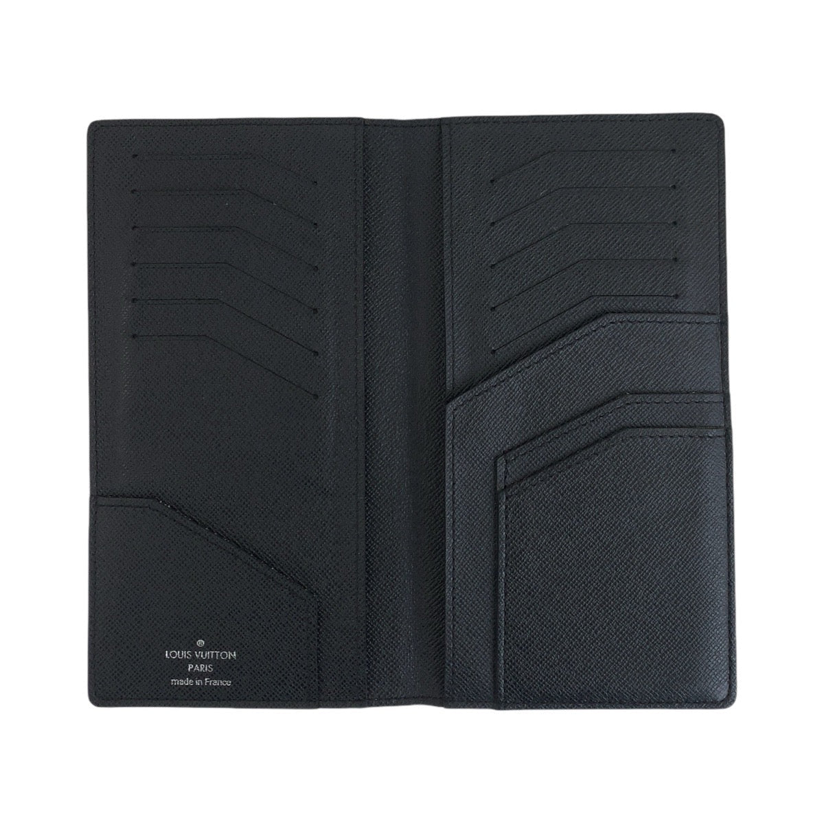 LOUIS VUITTON Long Wallet Purse M32607 leather Boreal Black Taiga Portefeuille Ron
