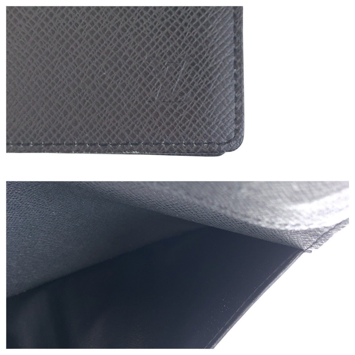 LOUIS VUITTON Long Wallet Purse M32607 leather Boreal Black Taiga Portefeuille Ron