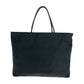PRADA Tote Bag Nylon Black SilverMetal Tote Bag Shoulder Bag Test Triangle With logo Women Used Authentic