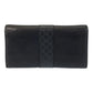 GUCCI Long Wallet Purse 233028 leather Black GoldMetal Micro Guccisima