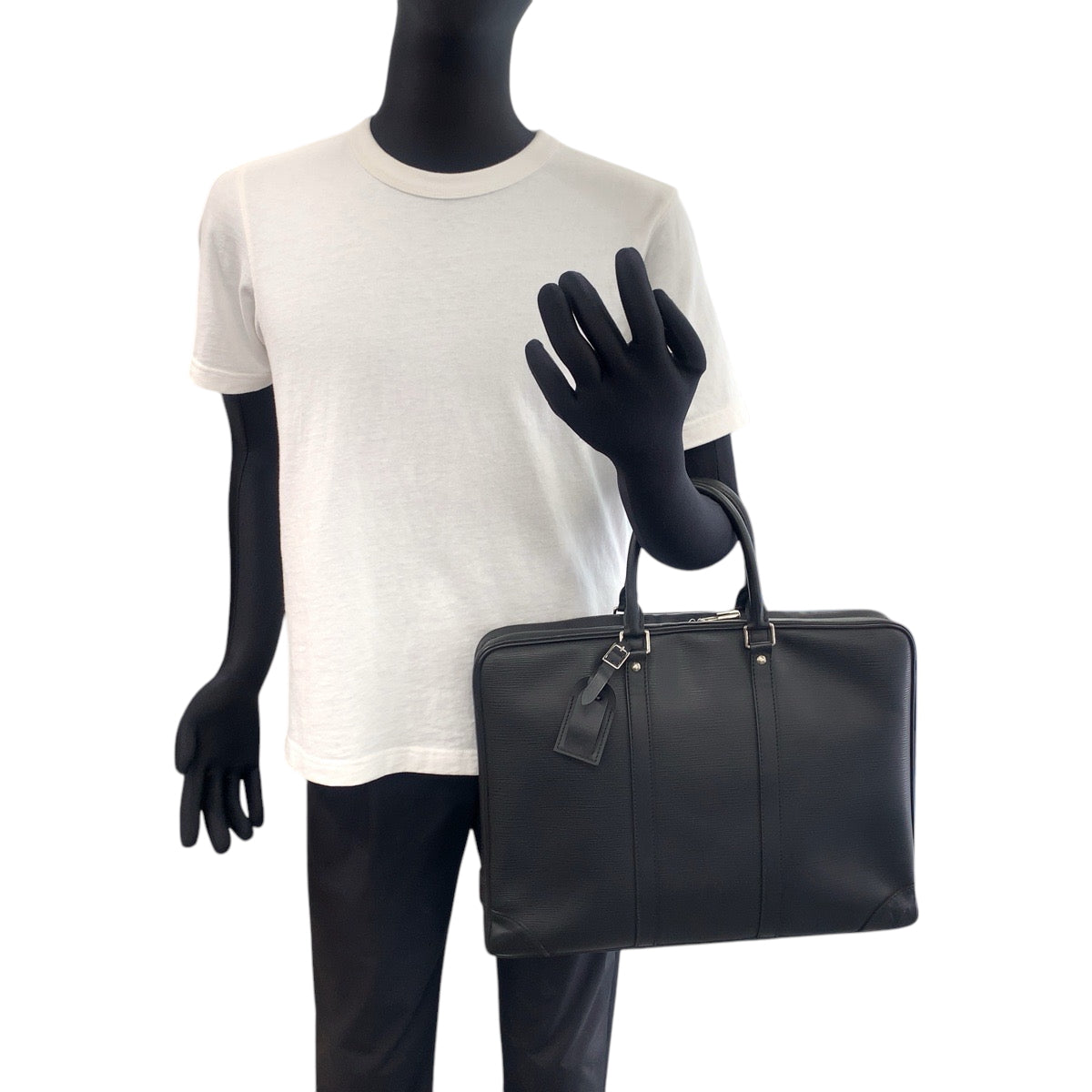 LOUIS VUITTON Business bag M54472  Epi Leather Noir Black SilverMetal Business bag handbag Epi Porte Documan Voyagej mens Used Authentic