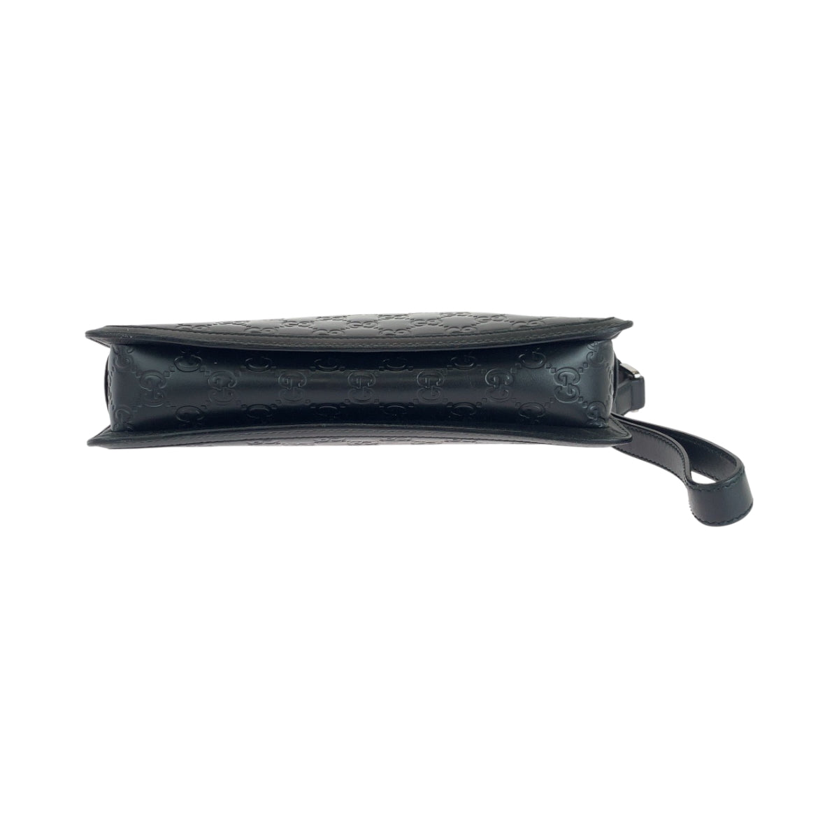 GUCCI business bag 152600 leather Black SilverMetal business bag clutch bag Guccisima mens Used Authentic