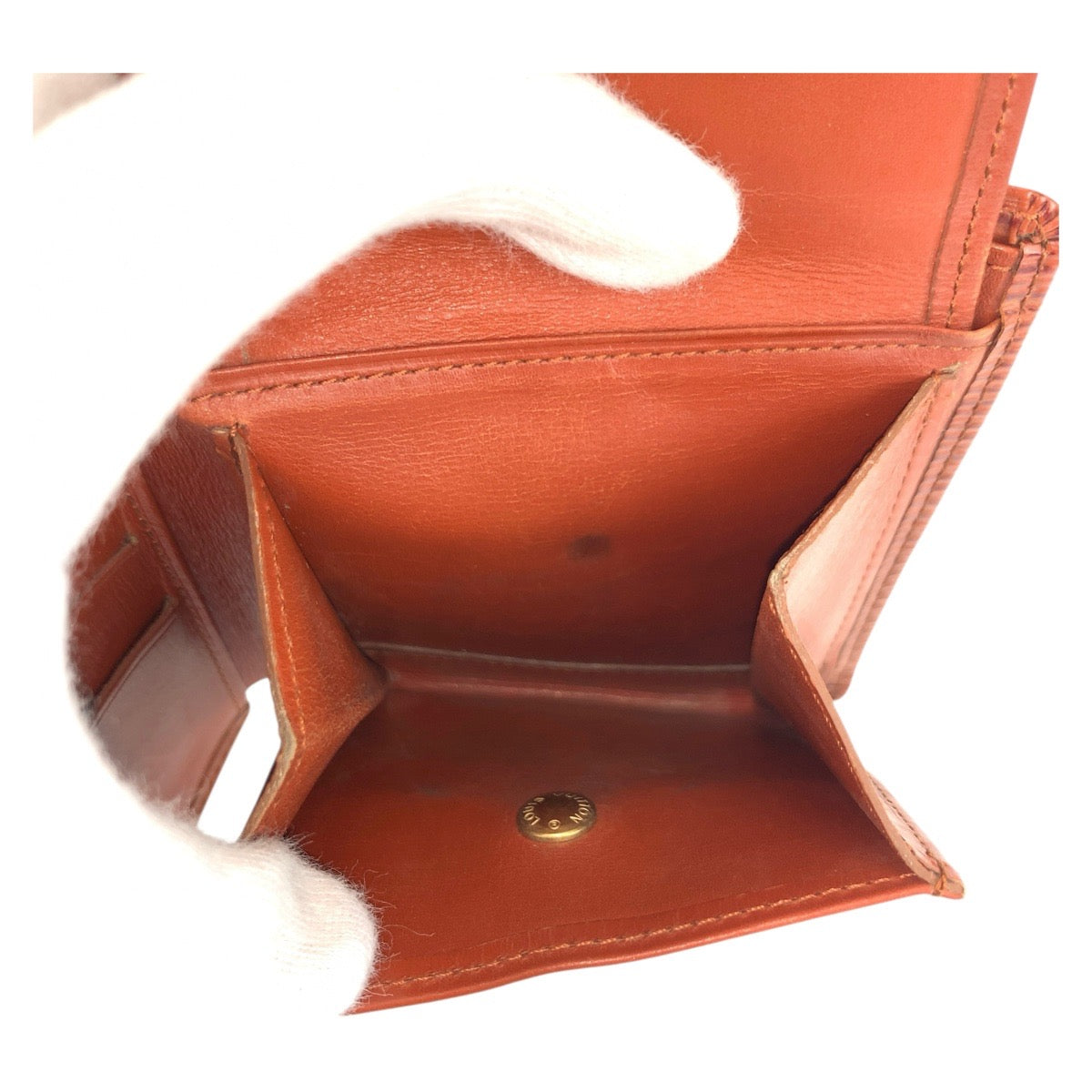 LOUIS VUITTON Bifold Wallet M63543 leather Brown Folding wallet Compact wallet Epi Porto Vie cult Credit Monet mens Used Authentic