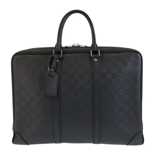 LOUIS VUITTON Business bag N41146 PVC black Damier Anfini Porto Documan  Vowayaju