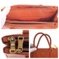 PRADA Handbag leather Orange GoldMetal Handbag Tote Bag Shoulder Bag 2way Safiano Galleria Women Used Authentic