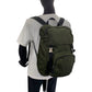 PRADA Backpack VZ0056 Nylon Khaki SilverMetal Backpack Backpack Test Triangle With logo mens Used Authentic