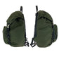 PRADA Backpack VZ0056 Nylon Khaki SilverMetal Backpack Backpack Test Triangle With logo mens Used Authentic