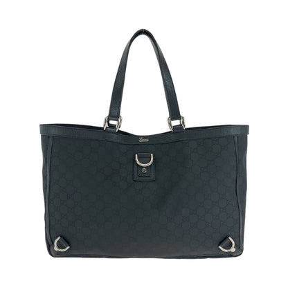 GUCCI Tote Bag 293580 Nylon Black SilverMetal Tote Bag Shoulder Bag Abbey Women Used Authentic