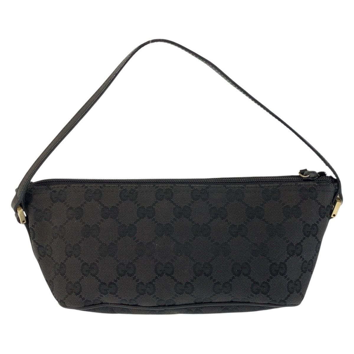 GUCCI Handbag 039 1103 GG canvas, leather Black GoldMetal Handbag accessory pouch Women Used Authentic