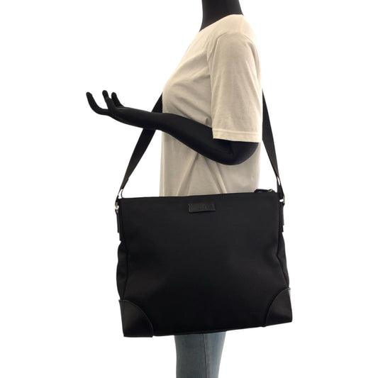 GUCCI Shoulder Bag 110054 Nylon Black SilverMetal Shoulder Bag Messenger bag Women Used Authentic