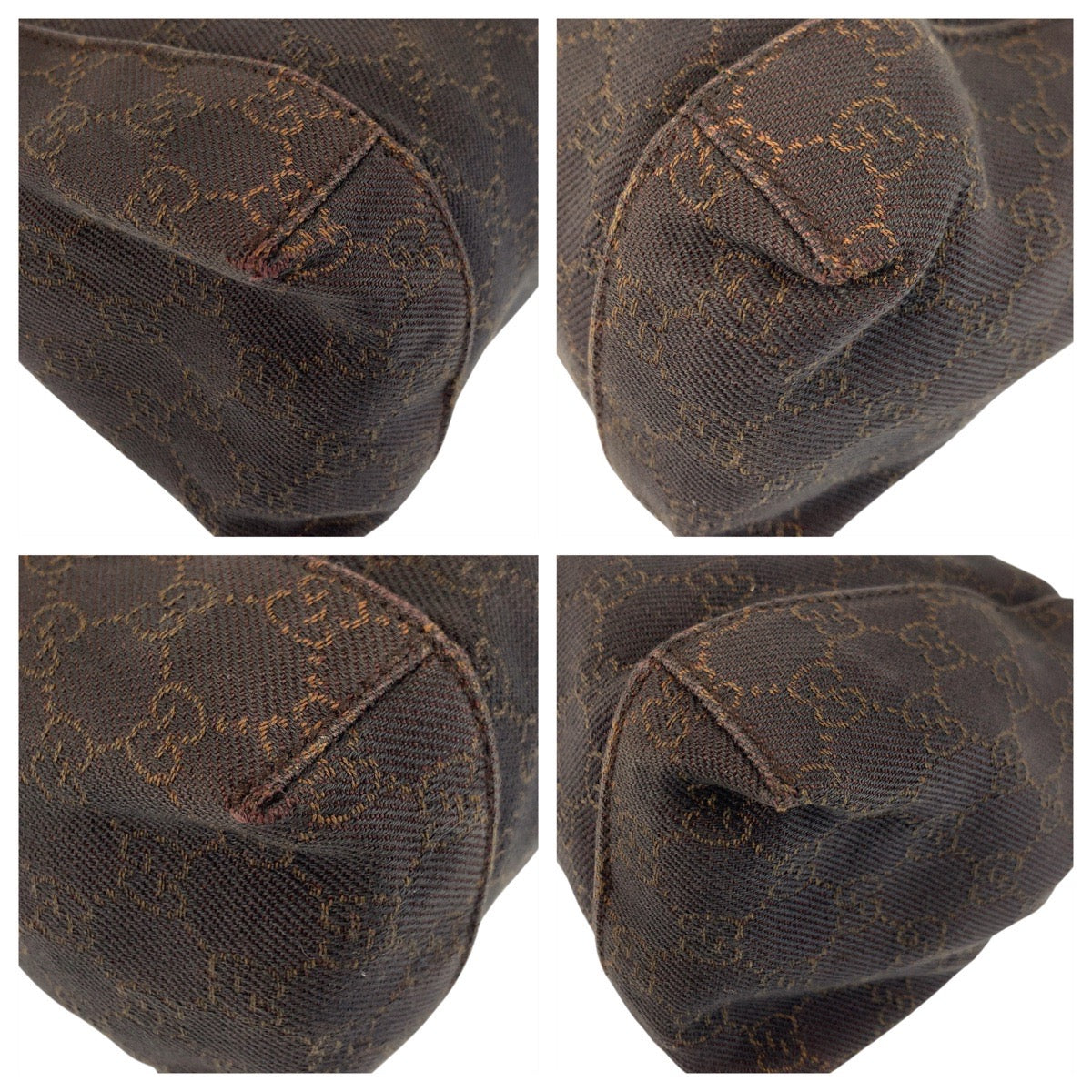 GUCCI Shoulder Bag 101333 GG canvas, leather Brown Women Used Authentic