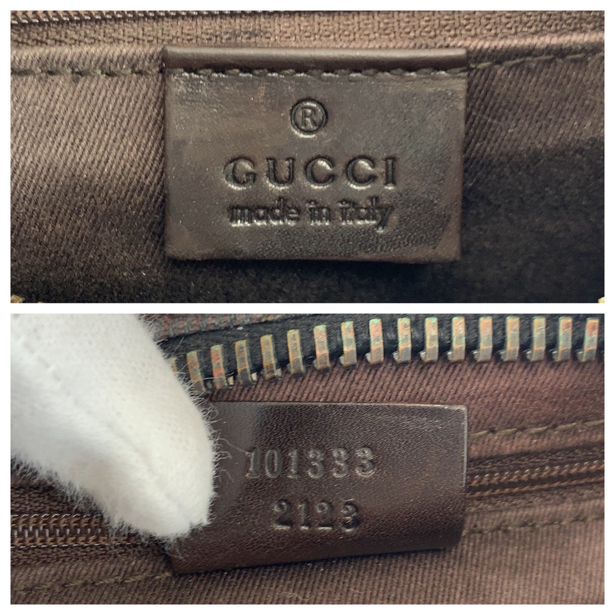GUCCI Shoulder Bag 101333 GG canvas, leather Brown Women Used Authentic