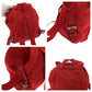 PRADA Backpack Nylon Red Silver Metal Backpack Backpack Test Triangle With logo Women Used Authentic