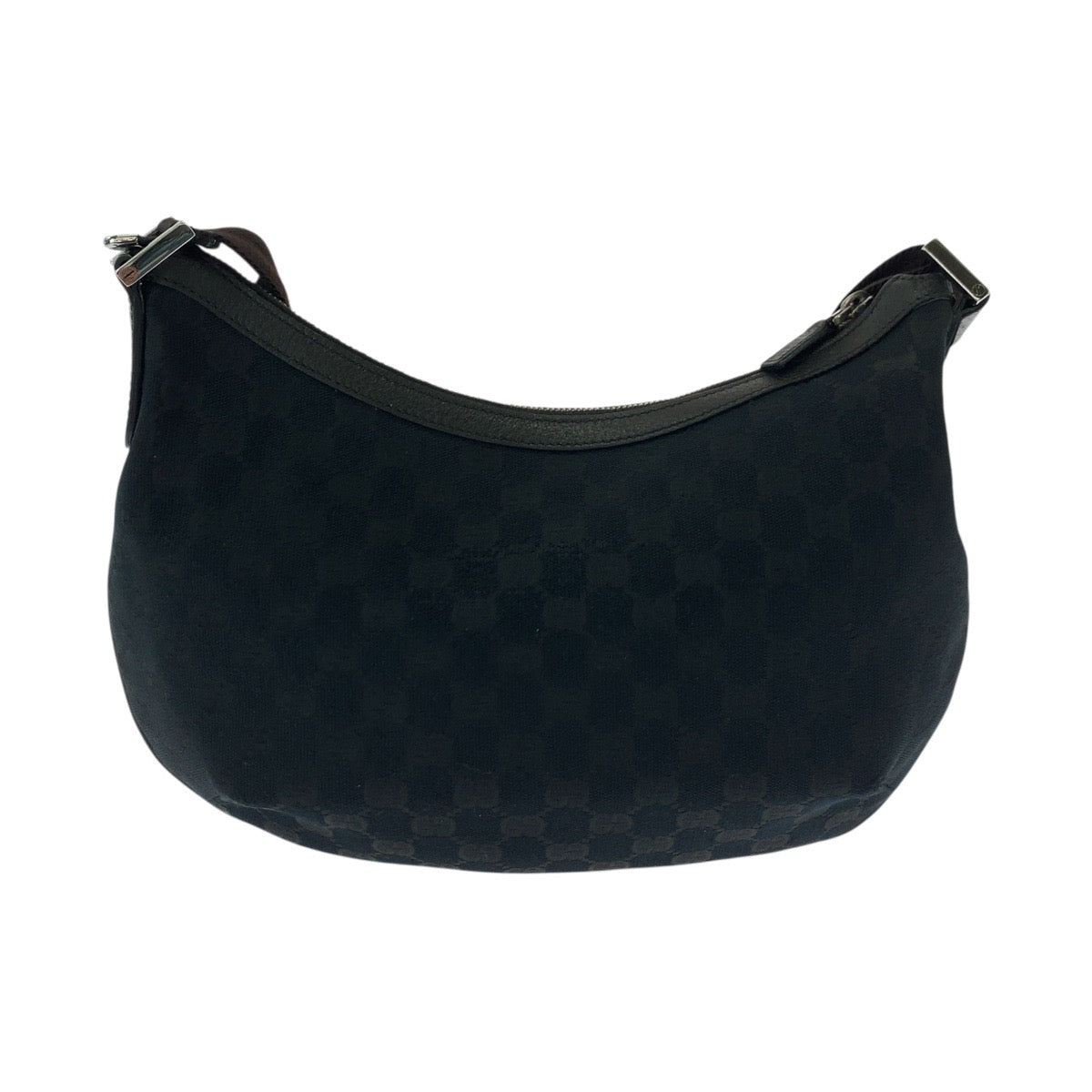 GUCCI Shoulder Bag 181092 GG canvas Black SilverMetal Shoulder Bag Messenger bag Women Used Authentic