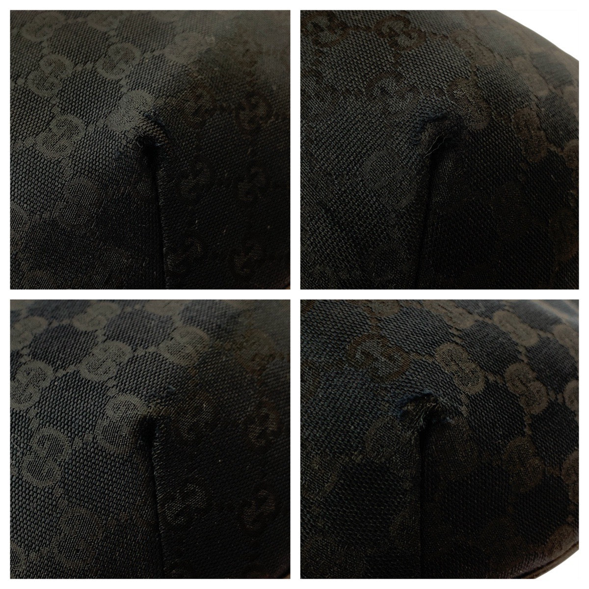 GUCCI Shoulder Bag 181092 GG canvas Black SilverMetal Shoulder Bag Messenger bag Women Used Authentic