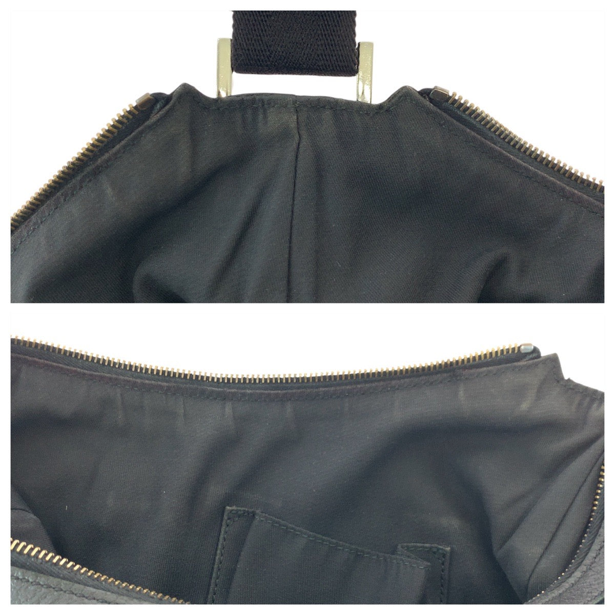 GUCCI Shoulder Bag 181092 GG canvas Black SilverMetal Shoulder Bag Messenger bag Women Used Authentic
