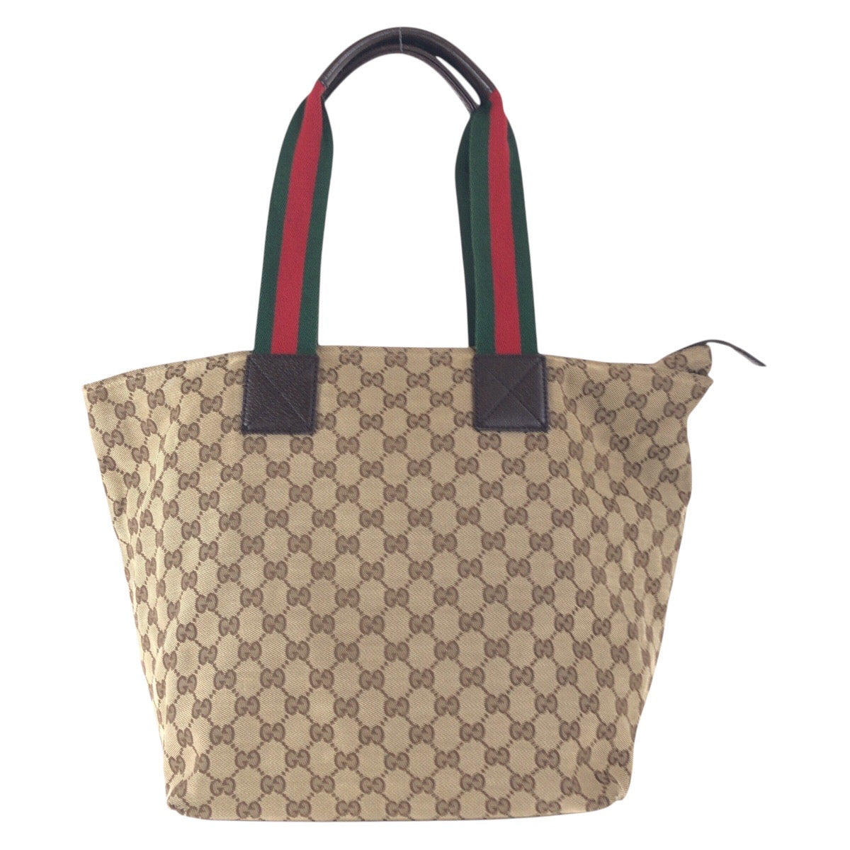 GUCCI Tote Bag 131231 GG canvas, leather Brown Silver Metal Tote Bag Shoulder Bag Sherry line Women Used Authentic