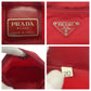PRADA Shoulder Bag B7372 Nylon Red Silver Metal Shoulder Bag Sacoche Test Triangle With logo Women Used Authentic