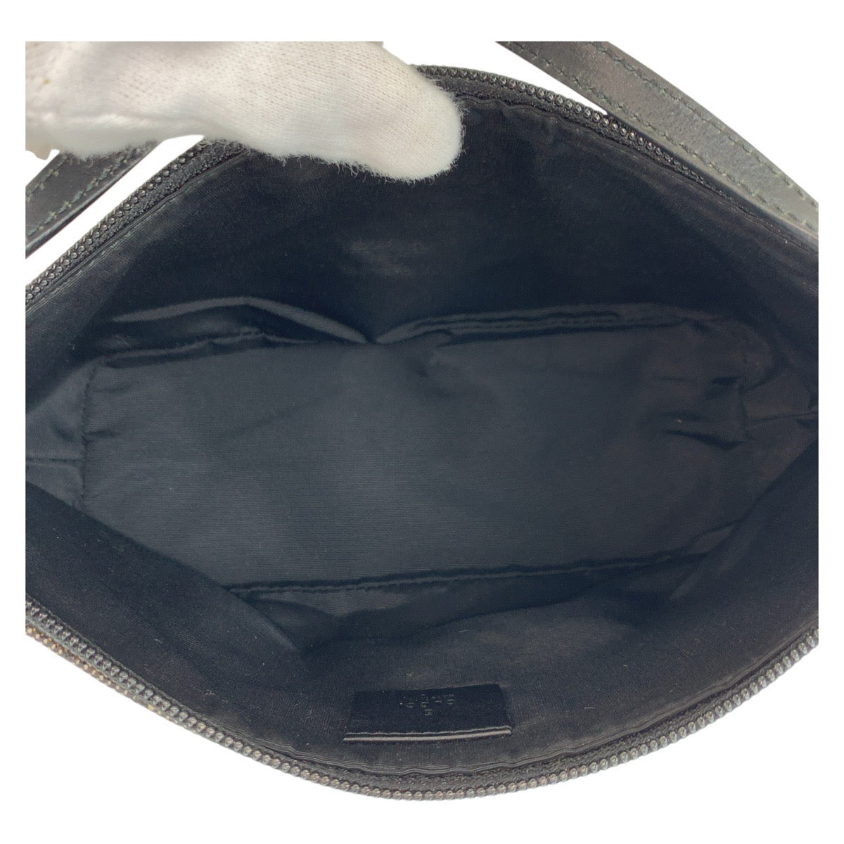 GUCCI Handbag 07198 GG canvas, leather Black SilverMetal Handbag accessory pouch Women Used Authentic
