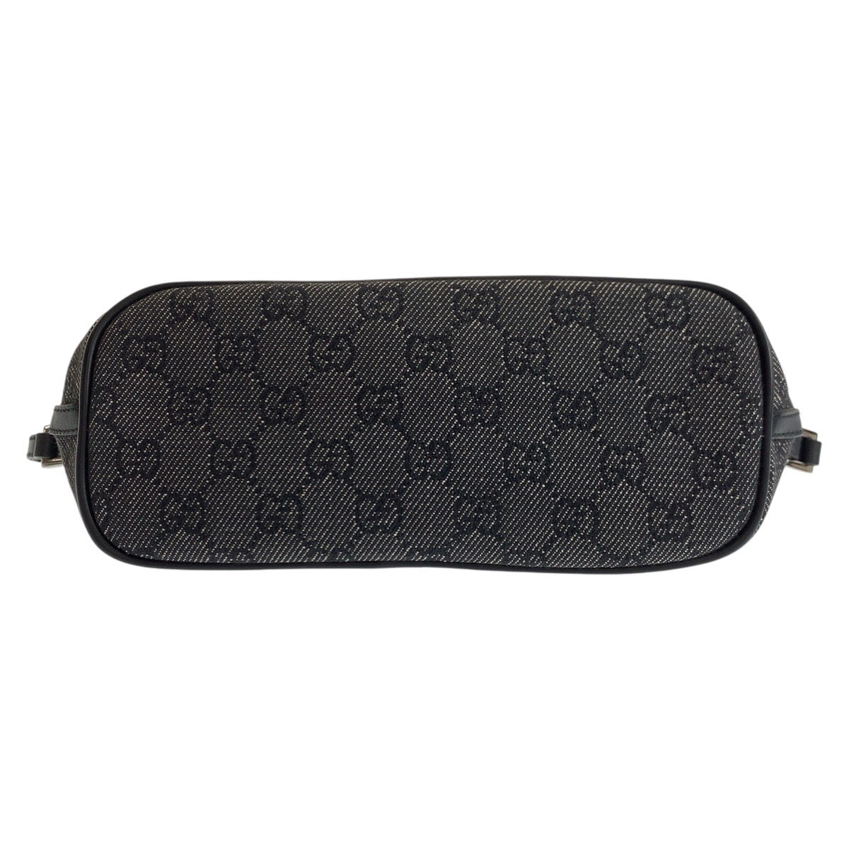 GUCCI Handbag 07198 GG canvas, leather Black SilverMetal Handbag accessory pouch Women Used Authentic