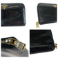 PRADA Long Wallet Purse Patent leather Black GoldMetal Long wallet Zip Around logo mens Used Authentic