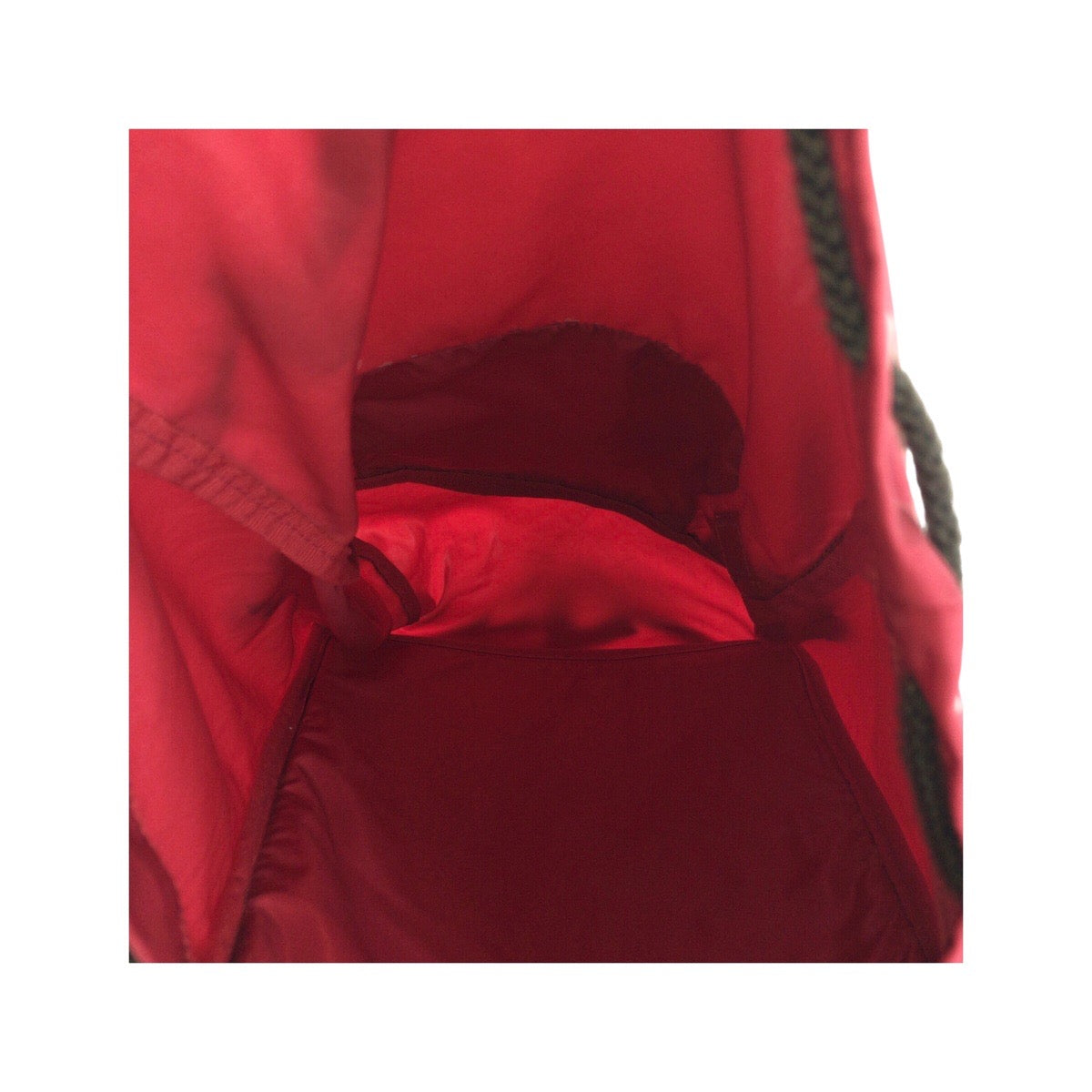 PRADA Backpack Nylon Red Khaki SilverMetal Backpack Daypack Test Triangle With logo mens Used Authentic