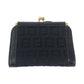 FENDI Coin case canvas Black GoldMetal Coin case compact wallet Zucca Women Used Authentic