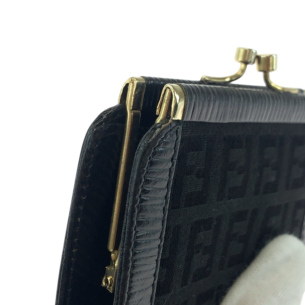 FENDI Coin case canvas black Coin case compact wallet Zucca Women Used Authentic