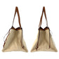 LOEWE Tote Bag Canvas, Leather Beige brown Tote Bag Shoulder Bag anagram Cushion tote Women Used Authentic