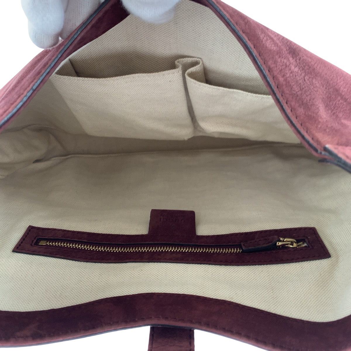 GUCCI Shoulder Bag 277520 Suede Bordeaux Gold Metal New Jackie