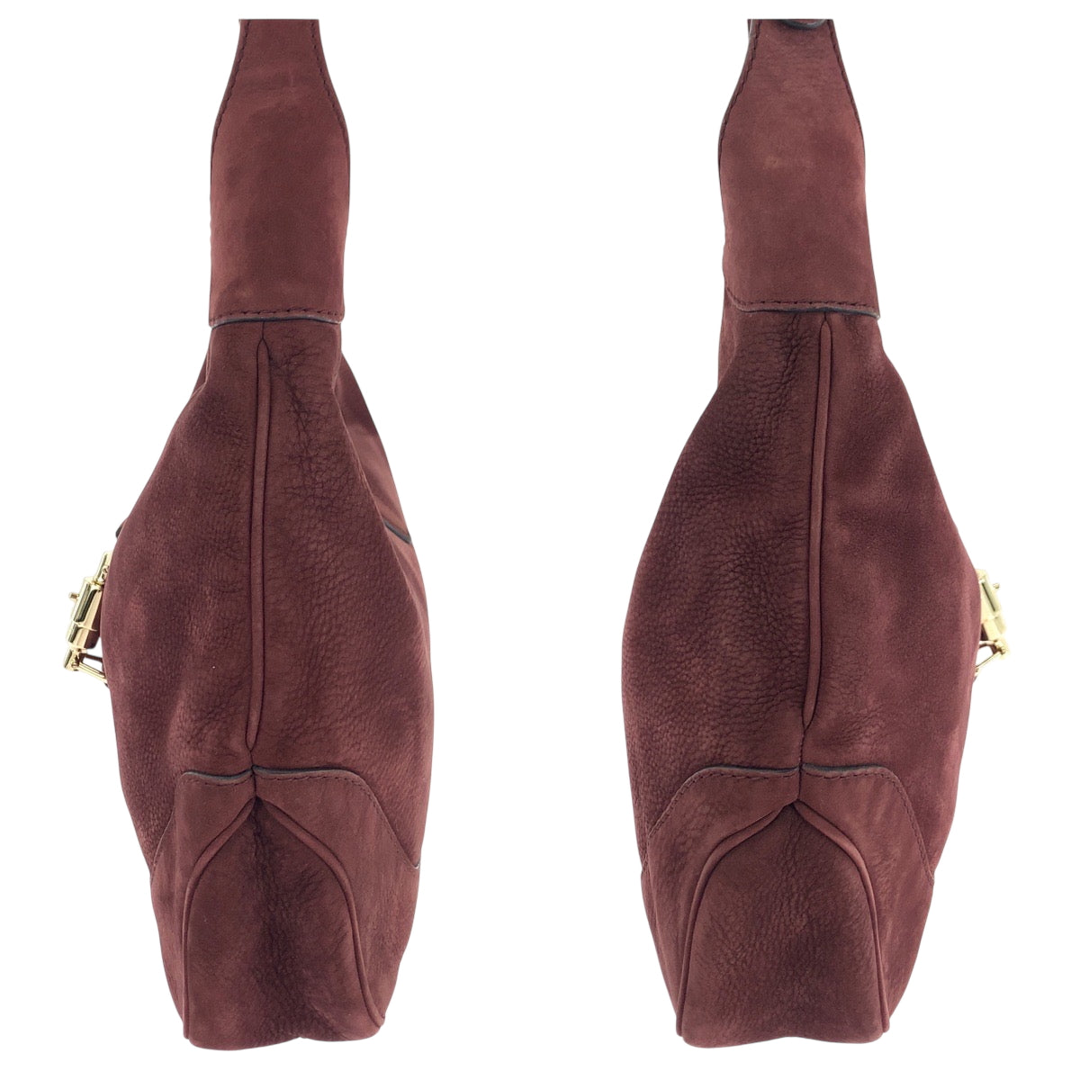 GUCCI Shoulder Bag 277520 Suede Bordeaux Gold Metal New Jackie