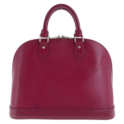 LOUIS VUITTON Handbag M40490 leather Fuchsia Wine Red Bordeaux SilverMetal Epi Alma Women Used Authentic