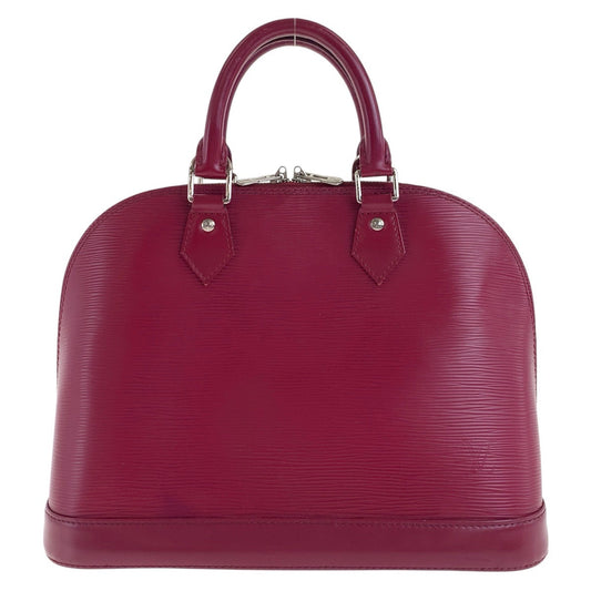 LOUIS VUITTON Handbag M40490 leather Fuchsia Wine Red Bordeaux SilverMetal Epi Alma Women Used Authentic