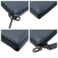 PRADA Long Wallet Purse leather Navy Black Metal