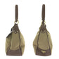 PRADA Shoulder Bag Canvas, Leather Brown Gold Metal Hobo Shoulder Bag Logo jacquard Women Used Authentic