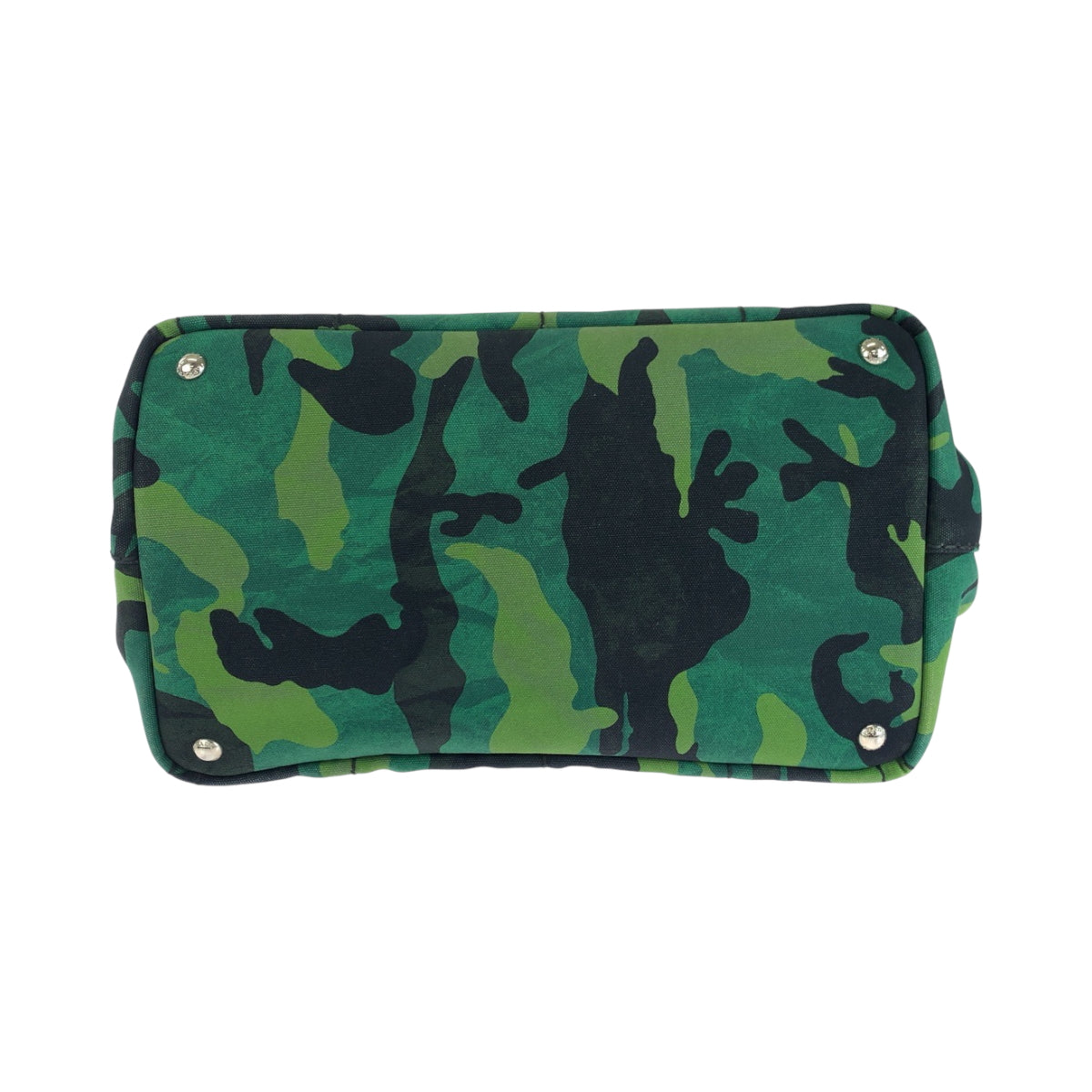PRADA Tote Bag B2642B canvas Green Multicolor SilverMetal Shoulder Bag Tote Bag 2way Canapa Camouflage Pattern logo Women Used Authentic