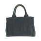 PRADA Tote Bag 1BG439 canvas Black GoldMetal Shoulder Bag Tote Bag 2way Canapa logo Women Used Authentic