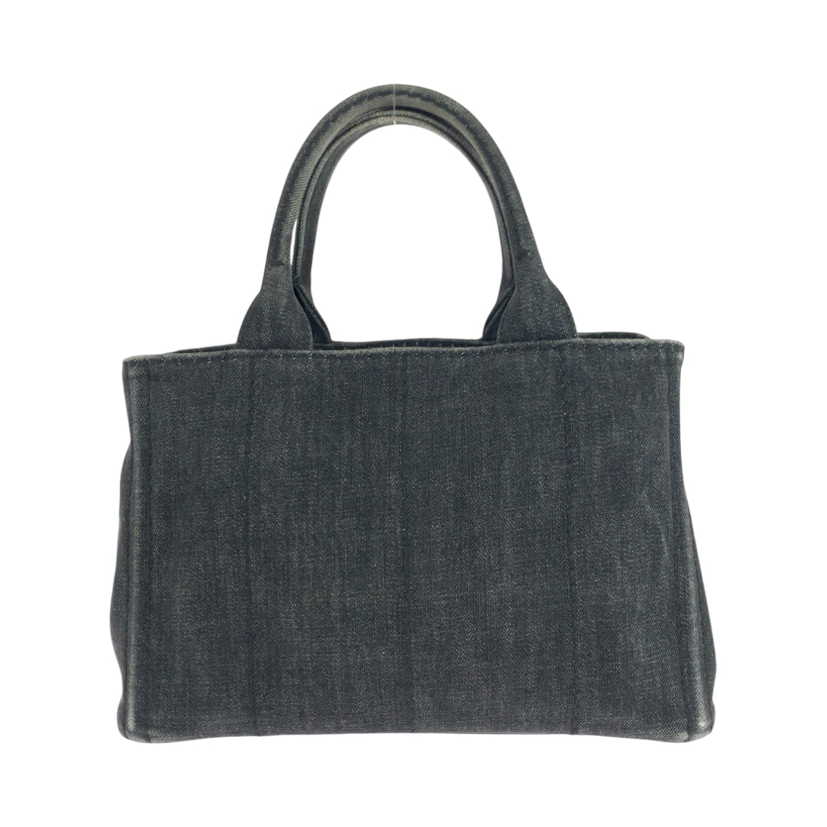 PRADA Tote Bag 1BG439 canvas Black GoldMetal Shoulder Bag Tote Bag 2way Canapa logo Women Used Authentic