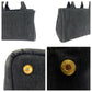 PRADA Tote Bag 1BG439 canvas Black GoldMetal Shoulder Bag Tote Bag 2way Canapa logo Women Used Authentic