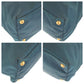 PRADA Tote Bag Nylon, Leather Green Navy Gold Metal Tote Bag Shoulder Bag 2way Test Triangle With logo Women Used Authentic