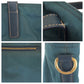 PRADA Tote Bag Nylon, Leather Green Navy Gold Metal Tote Bag Shoulder Bag 2way Test Triangle With logo Women Used Authentic