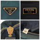 PRADA Tote Bag Nylon, Leather Green Navy Gold Metal Tote Bag Shoulder Bag 2way Test Triangle With logo Women Used Authentic
