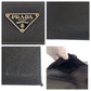 PRADA Tri-fold wallet Nylon Black SilverMetal Folding wallet Compact wallet Test Triangle With logo Women Used Authentic